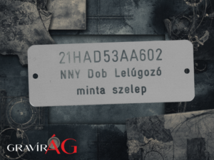 Aluminium adattábla - alkatrészjelölés