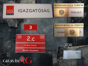 Aluminium táblarendszer - ajtótáblák